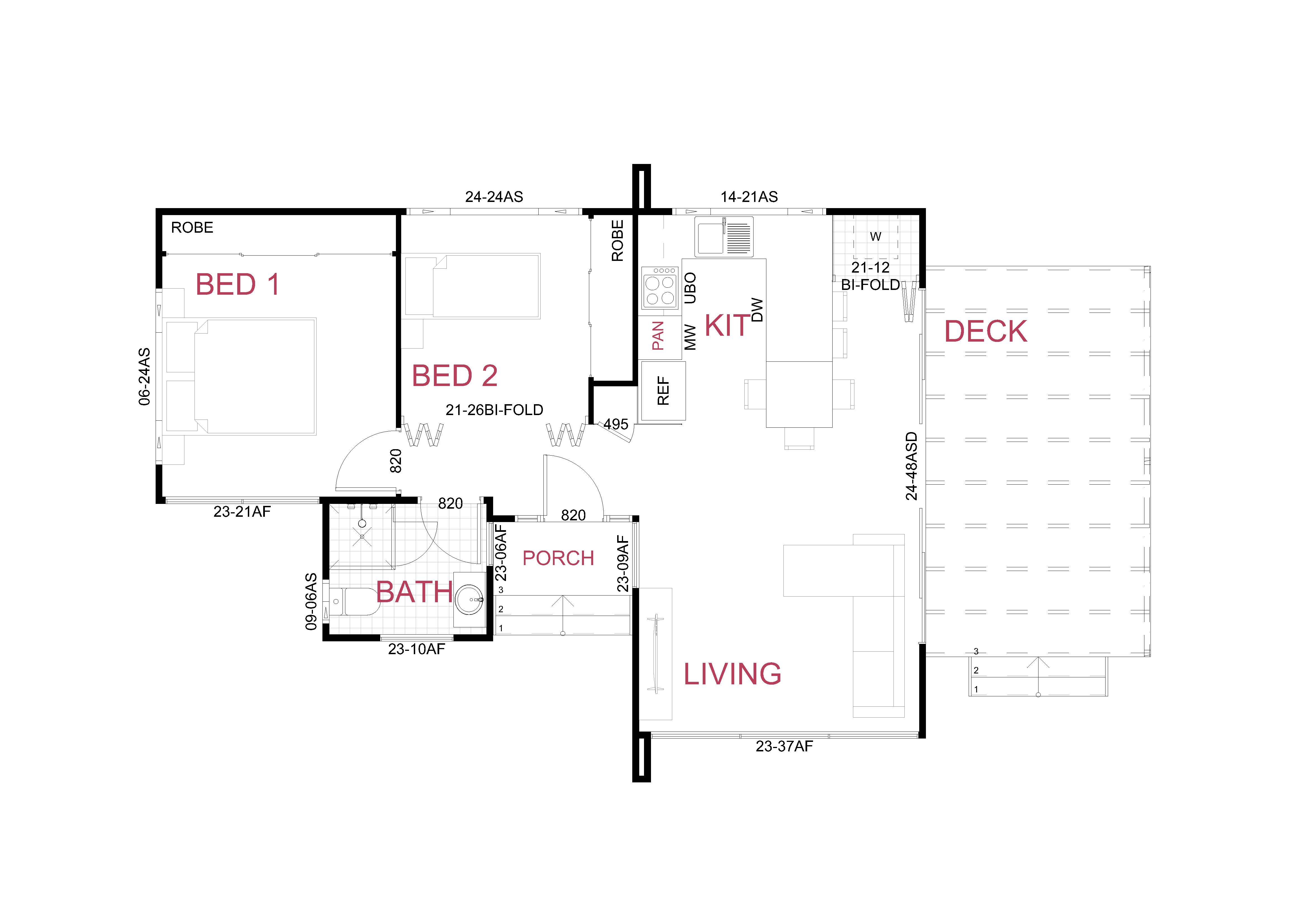 2 bedroom Opalite floor plan